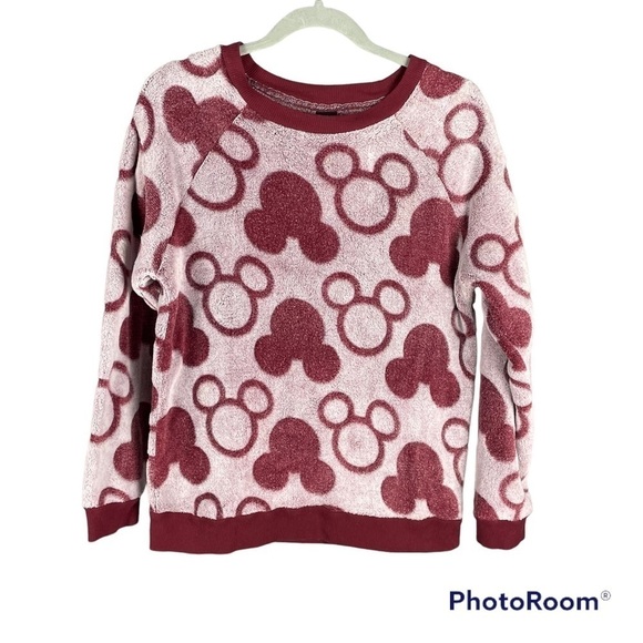 DISNEY Fleece Sleepshirt with Mickey Mouse Logo Pattern, Womans Size Medium - Picture 1 of 9